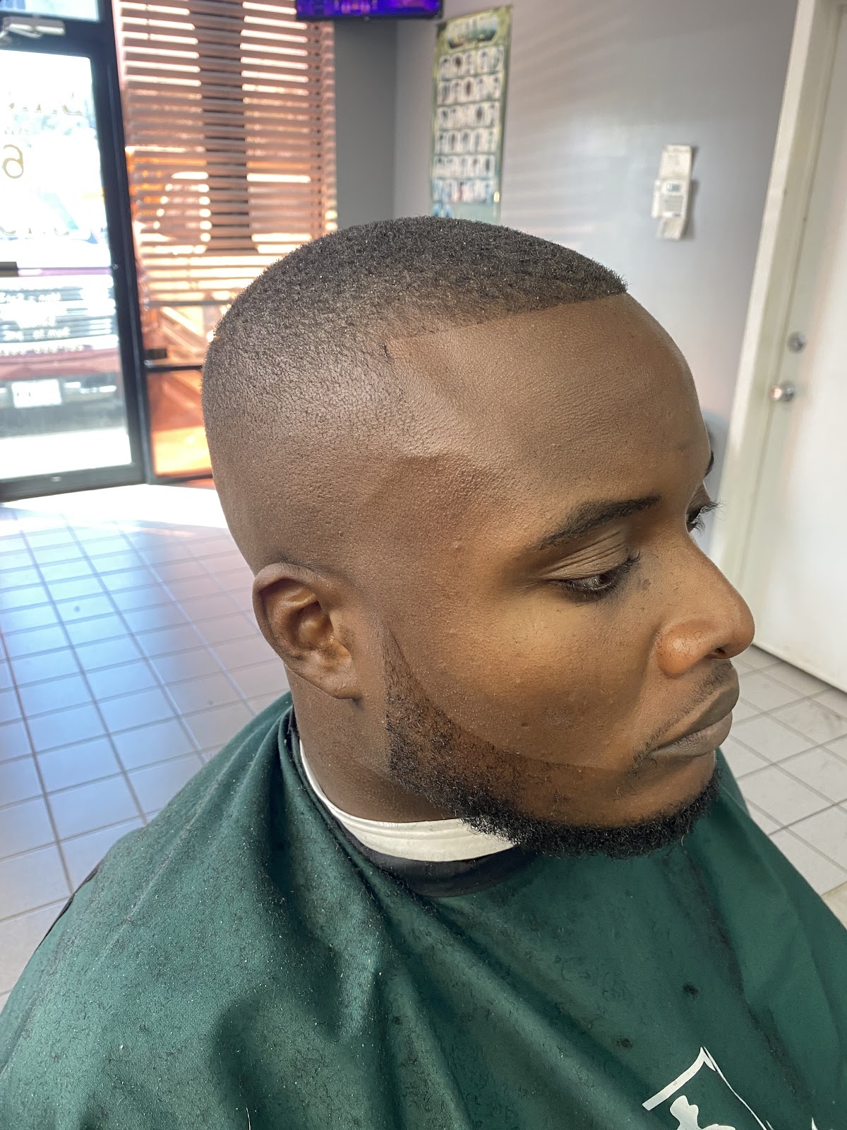 Hwy 6 Barber Shop interior with barber station