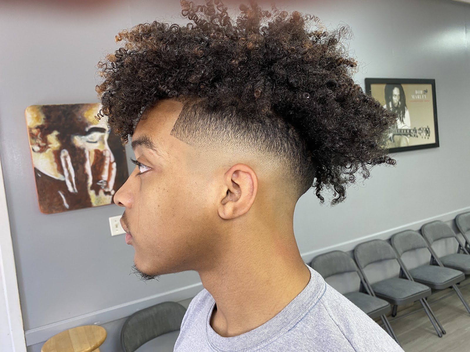 Fresh haircut detail at Hwy 6 Barber Shop
